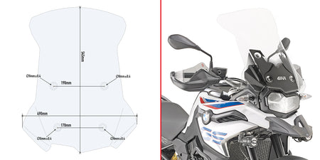 GIVI SPEC. Windscreen Clear F850GS/F750GS 2018 (076-D5127ST)