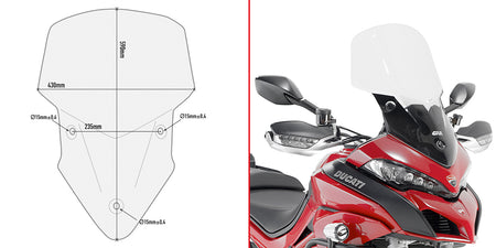 GIVI Windscreen Clear MULTISTRADA 1200/950/1260 15-18 (076-D7406ST)