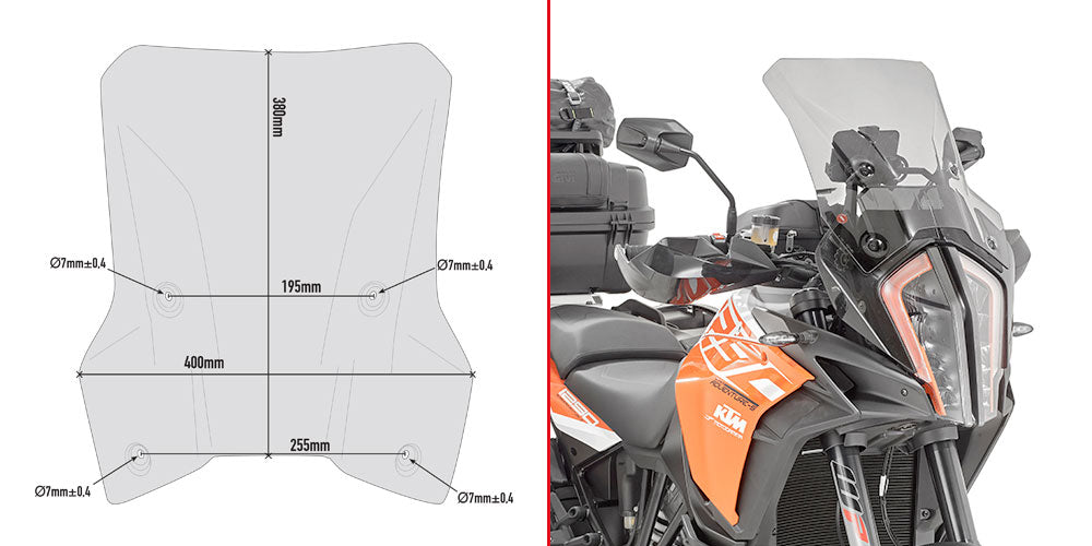 GIVI Windscreen SMOKE KTM 1290 Super Adventure R 2018 (076-D7706S)