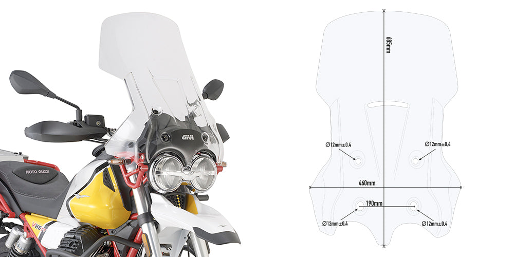 GIVI CLAIR Windshield Moto GUZZY V85TT 2019 (076-D8203ST)