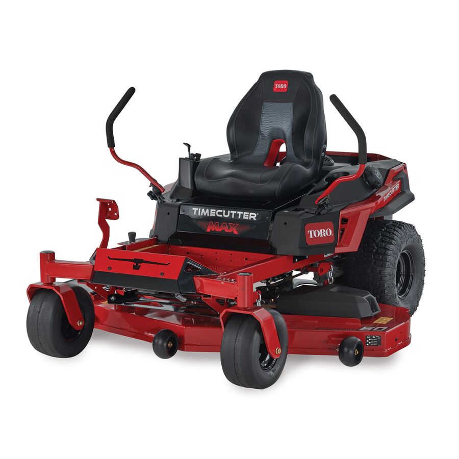Red Toro TimeCutter MAX zero-turn lawn mower on a white background
