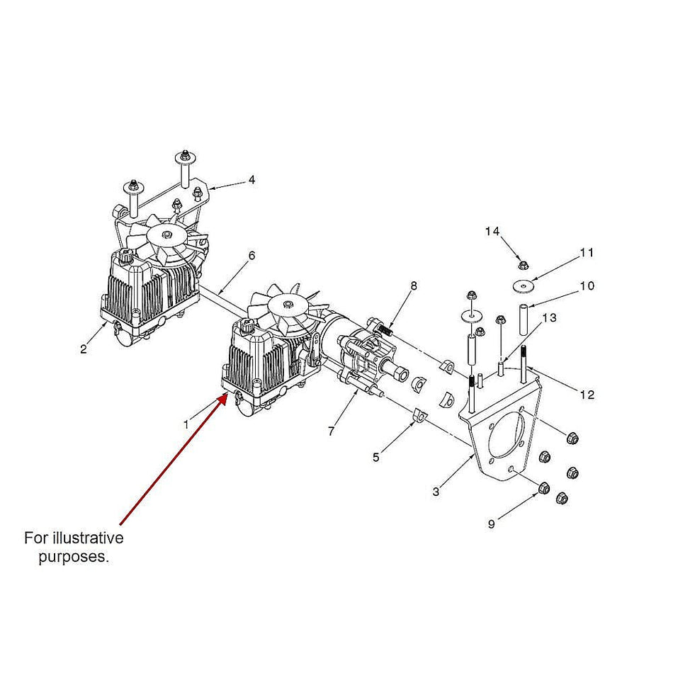 Technical diagram of Husqvarna transmission part number 594090301.