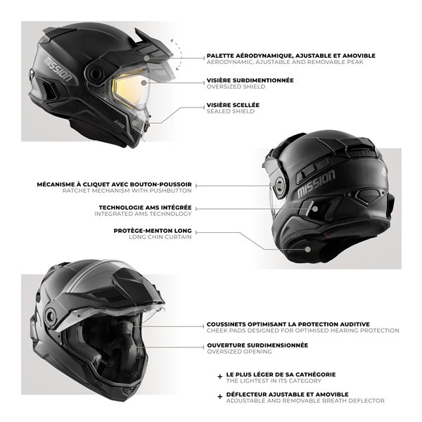 CKX Mission Free-Face Helmet - Carbon (517477)