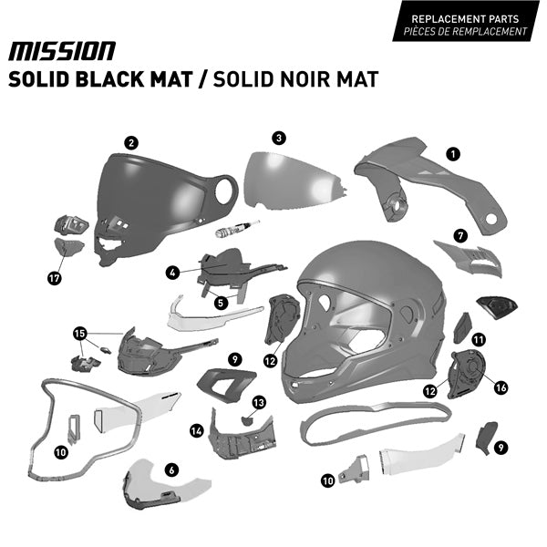 CKX Mission Free-Face Helmet - Carbon (517477)