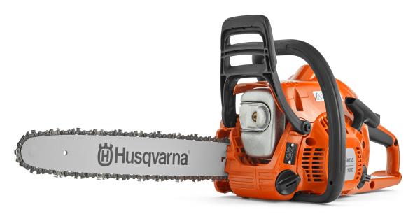 Tronçonneuse thermique Husqvarna 120 Mark III 38 cm³, 40,6 cm (16 pouces), jauge de 1,27 mm (0,050 pouce) et mini-pas de 9,5 mm (3/8 pouce).