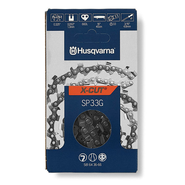 Husqvarna X-Cut SP33G 16 Inch Chainsaw Chain Replacement, .325" Pixel Pitch, .050" Gauge, and 66 Drive Links