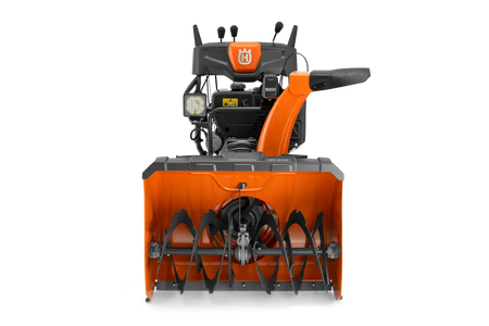 Husqvarna ST376 snow thrower, front view of the 30 inch auger housing