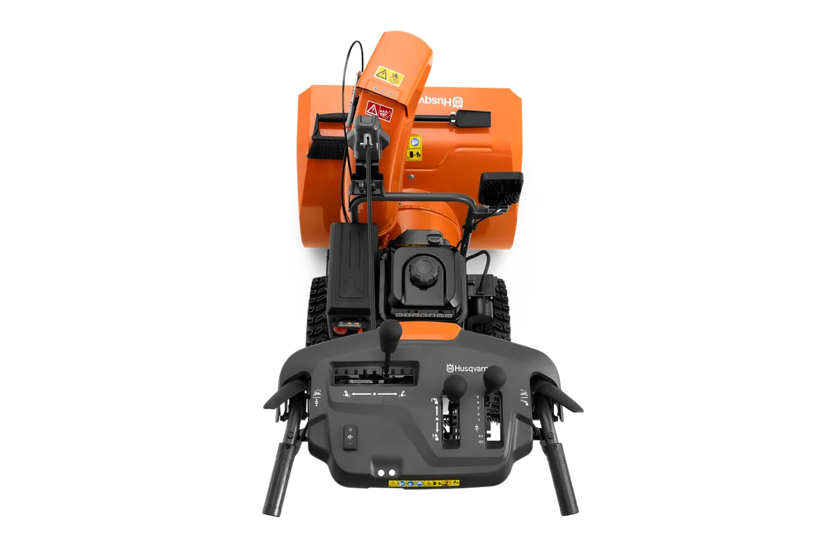 Husqvarna ST269 snow thrower, top view of the control panel