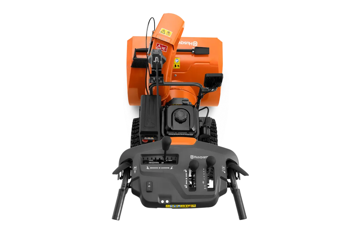 Husqvarna ST269 snow thrower, top view of the control panel