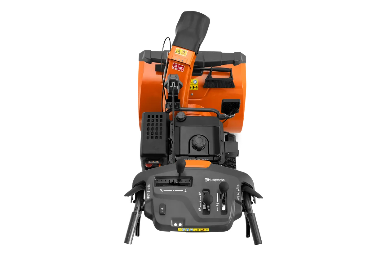 Husqvarna ST376 snow thrower, top view of the control panel
