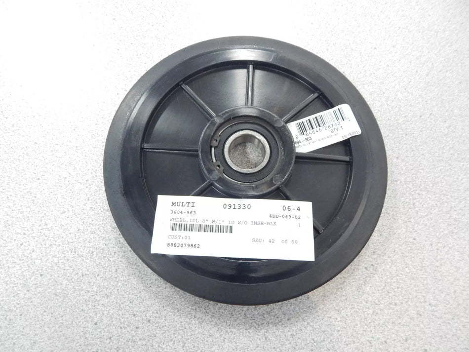 3604-963 WHEEL.IDL-8" W/1" ID W/O INSR-BLK