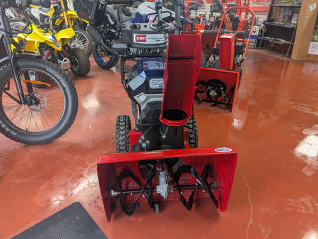 Used Toro Power Max e26, front view of the auger