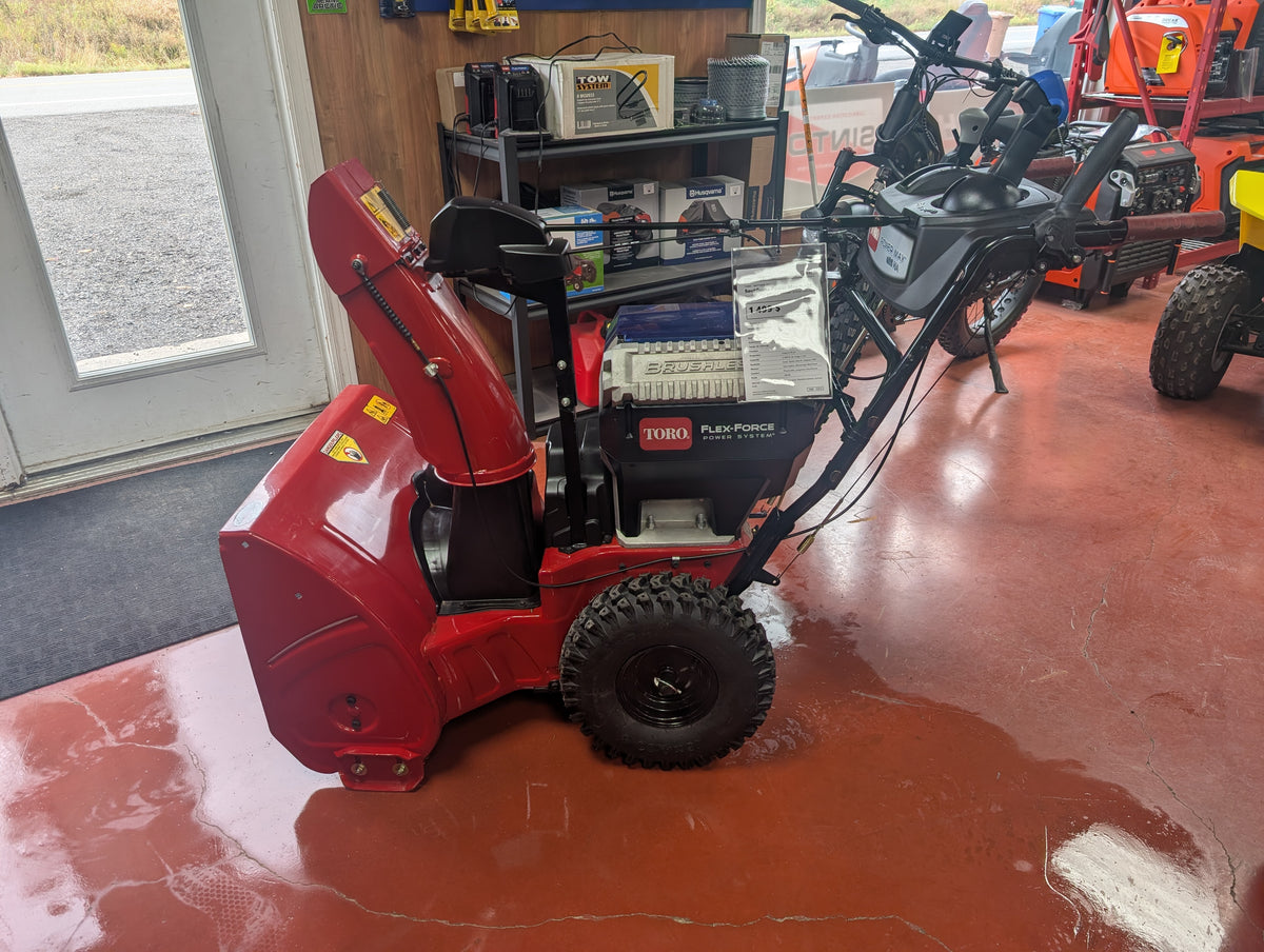 Used Toro Power Max e26 60V snow blower, side view